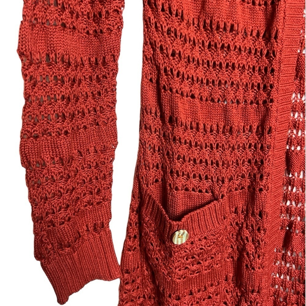 NWT Matilda Jane Crochet Long Cardigan Henna Size Medium - Picture 4 of 9